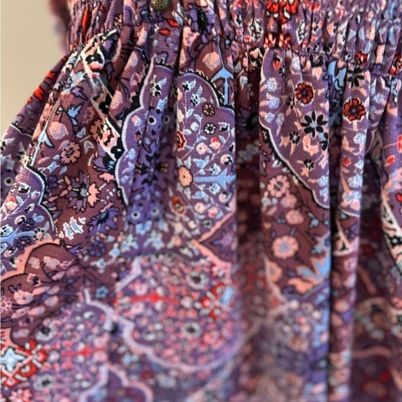 Melloday Floral Long Sleeve V-Neck Top Medium, stretchy purples size M - Picture 3 of 9